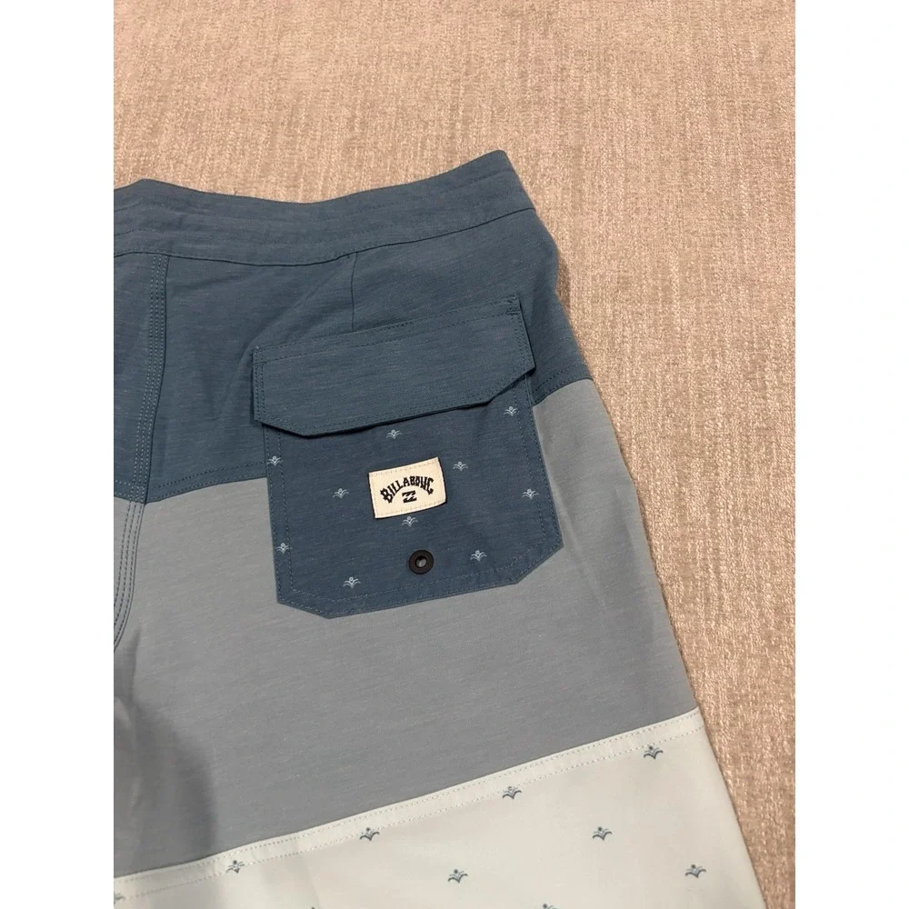 NEW Billabong Tribong Lo Tide Mens Blue Colorblock Board Shorts Size 30 Unlined